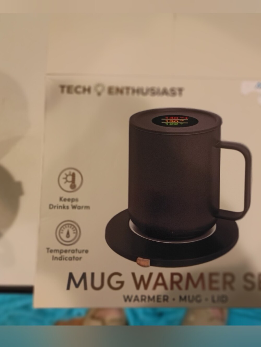 Black Mug Warmer Set - Temperature Indicator